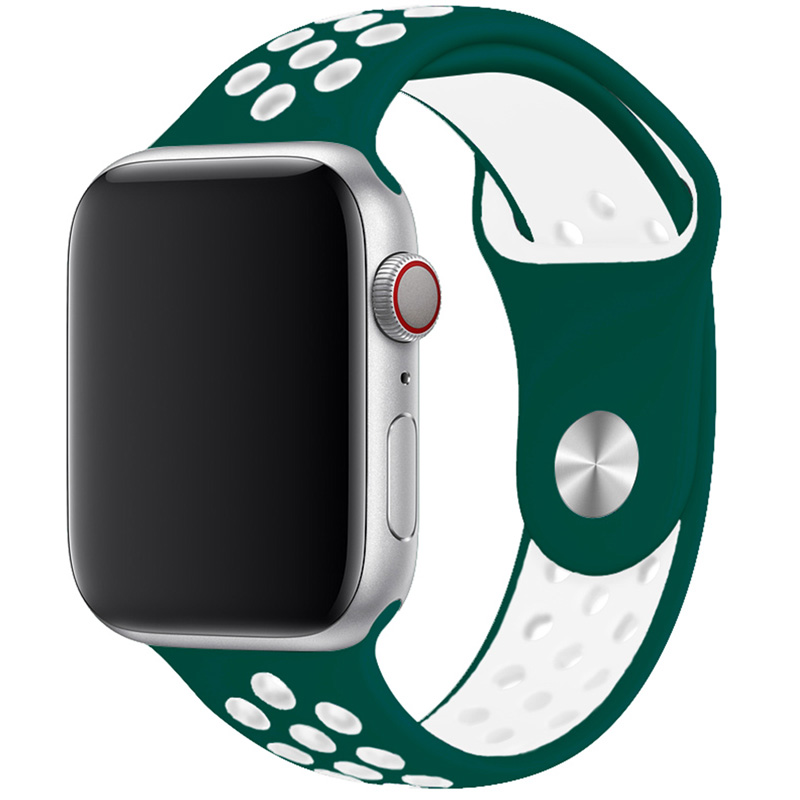 Sport Náramok Apple Watch 45/44/42/Ultra Ink Green/White Large