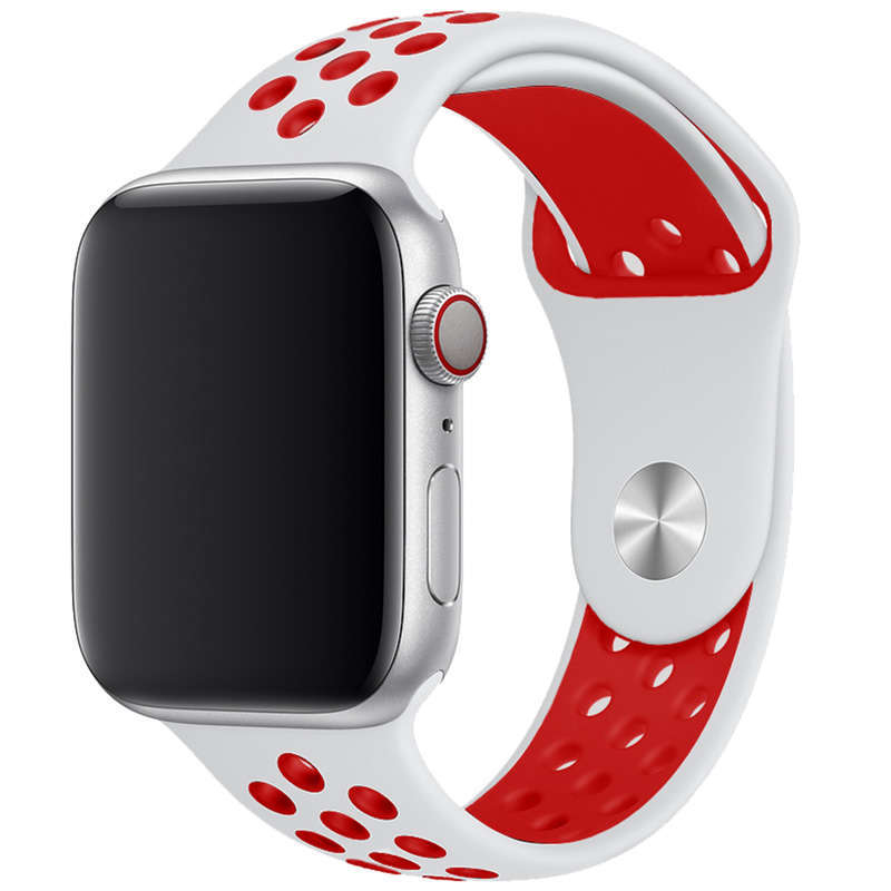 Sport Náramok Apple Watch 45/44/42/Ultra White/Red Large