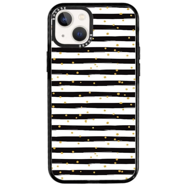 Stripes Gold Black White Kryt iPhone 13 Mini