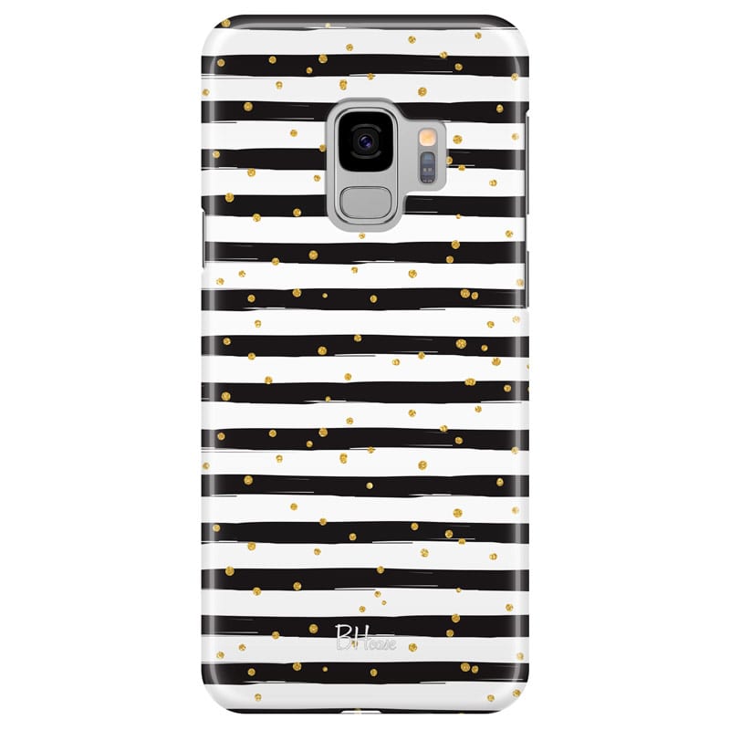 Stripes Gold Black White Kryt Samsung S9