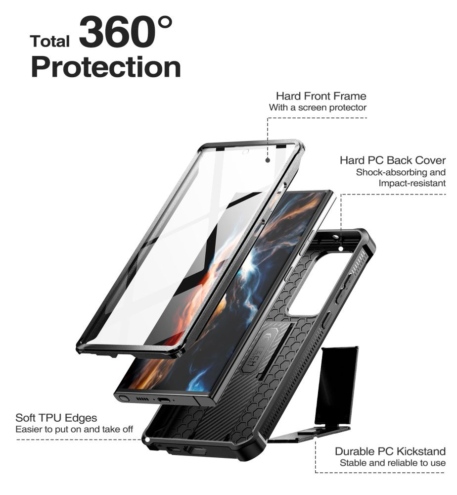 Tech-Protect Kevlar Pro Black Kryt Samsung Galaxy S23 Ultra