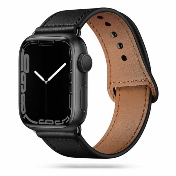 Tech-Protect Leatherfit Apple Watch 4 / 5 / 6 / 7 / 8 / Se (38 / 40 / 41 Mm) Black