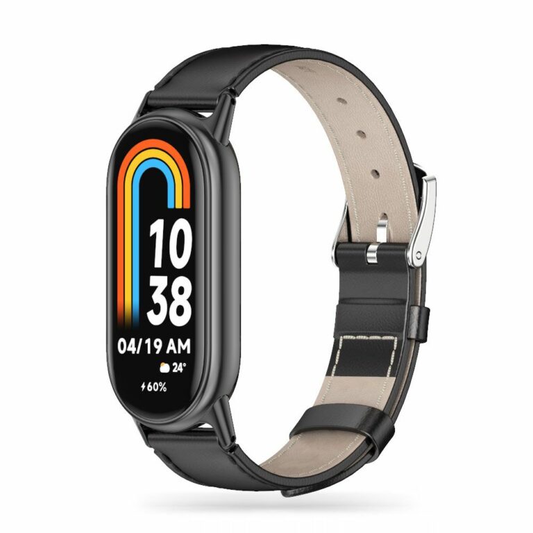 Tech-Protect Leatherfit Xiaomi Smart Band 8 / 8 NFC Black