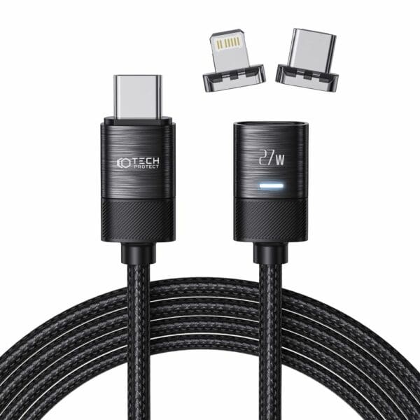 Tech-Protect Ultraboost Magnetic Cable Lightning & Type-C Pd27w/3a 200cm Black