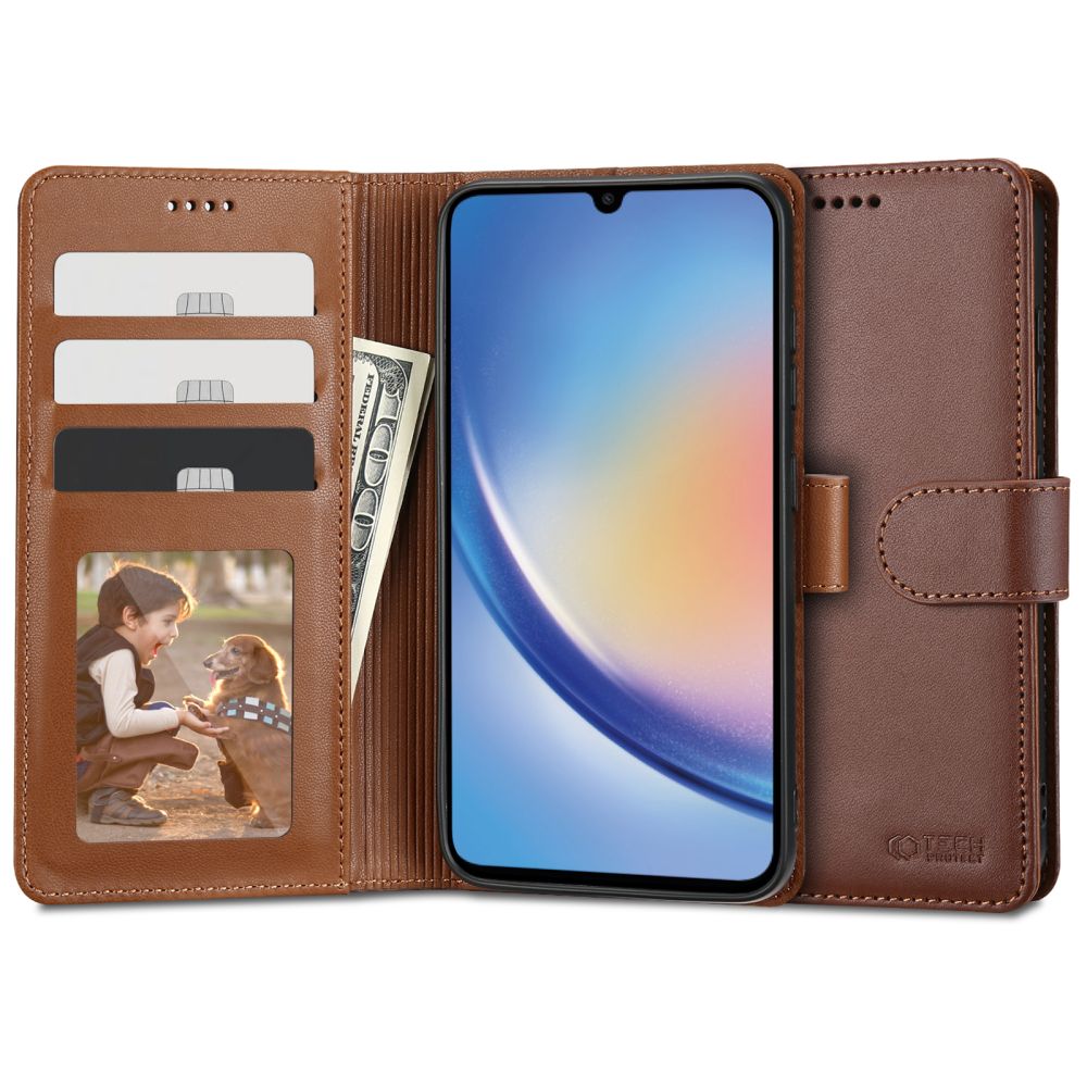 Tech-Protect Wallet Brown Kryt Samsung Galaxy A34 5G