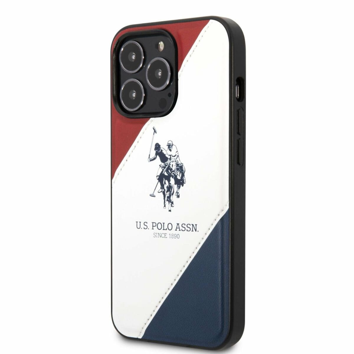 U.S. Polo PU Leather Double Horse Kryt iPhone 14 Pro Red/White/Navy