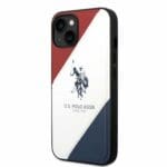 U.S. Polo PU Leather Double Horse Kryt iPhone 14 Red/White/Navy