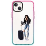 Woman Black Haired With Baggage Kryt iPhone 14