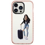 Woman Black Haired With Baggage Kryt iPhone 14 Pro