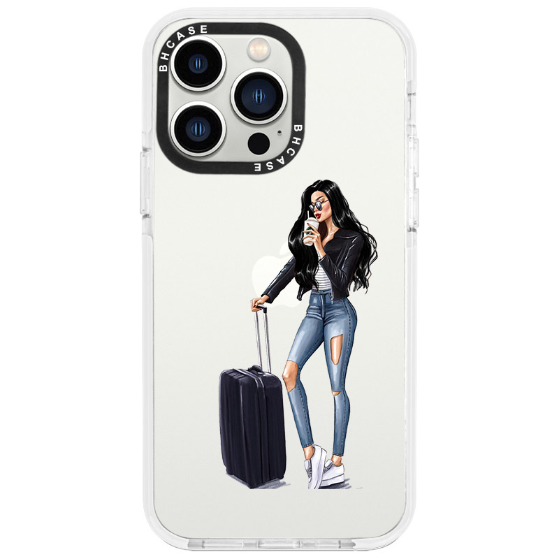 Woman Black Haired With Baggage Kryt iPhone 13 Pro