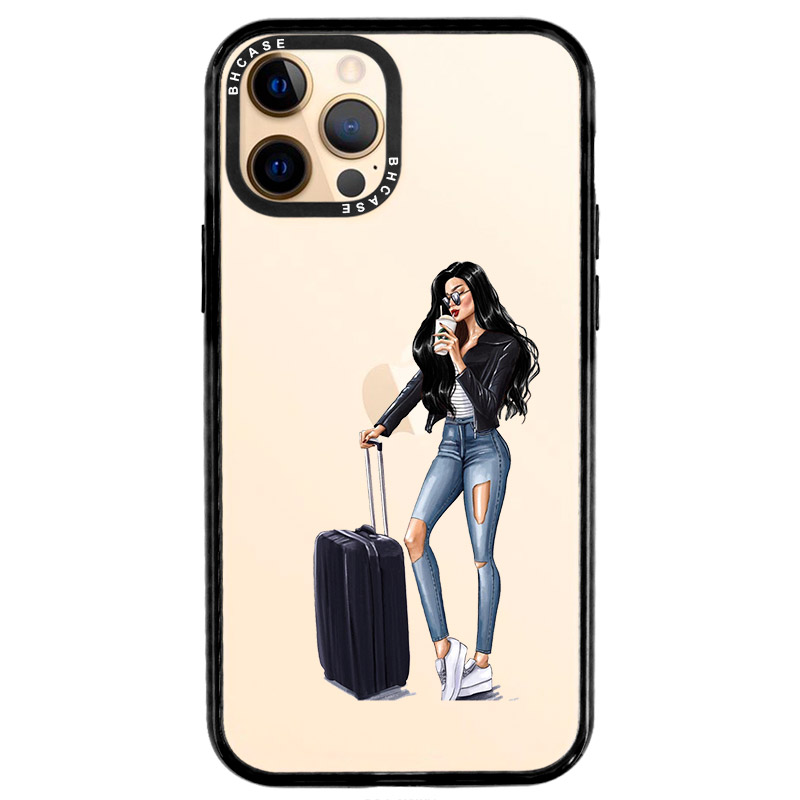 Woman Black Haired With Baggage Kryt iPhone 12 Pro Max