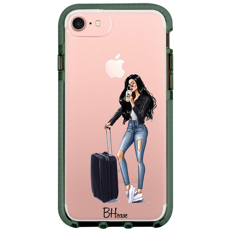 Woman Black Haired With Baggage Kryt iPhone 8/7/SE 2020/SE 2022