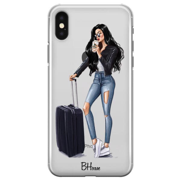 Woman Black Haired With Baggage Kryt iPhone X/XS