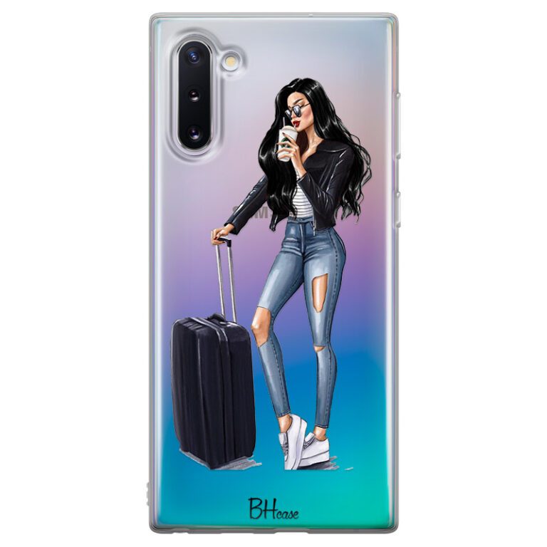 Woman Black Haired With Baggage Kryt Samsung Note 10