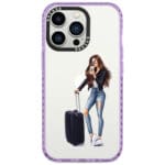 Woman Brunette With Baggage Kryt iPhone 14 Pro