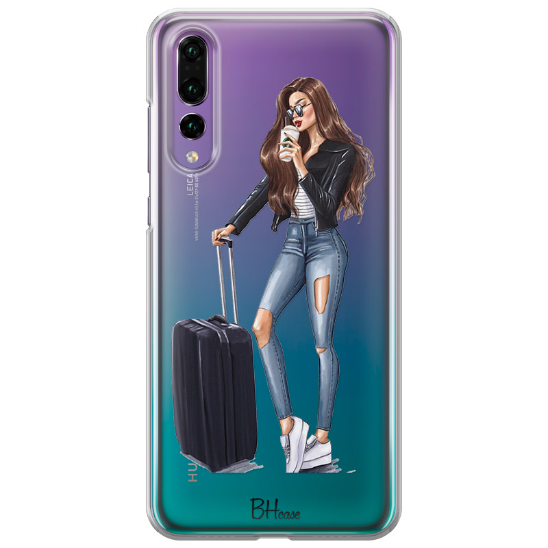 Woman Brunette With Baggage Kryt Huawei P20 Pro