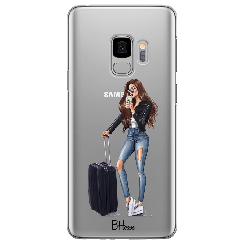 Woman Brunette With Baggage Kryt Samsung S9