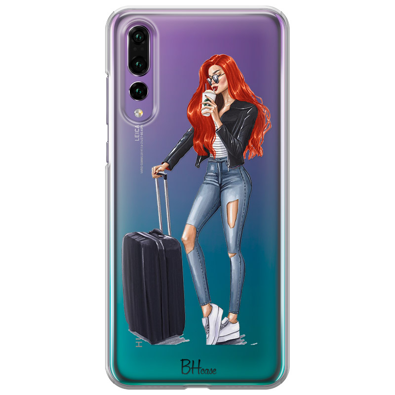Woman Redhead With Baggage Kryt Huawei P20 Pro