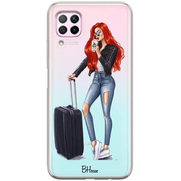 Woman Redhead With Baggage Kryt Huawei P40 Lite