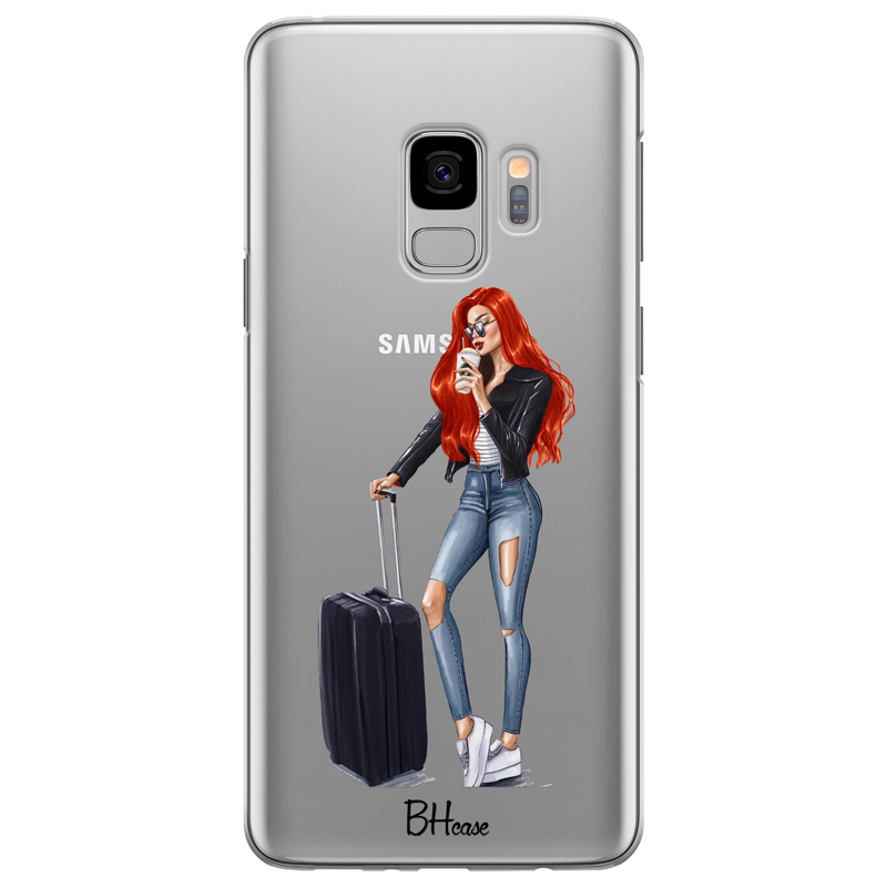 Woman Redhead With Baggage Kryt Samsung S9