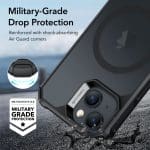 ESR Air Armor Halolock MagSafe Frosted Black Kryt iPhone 15