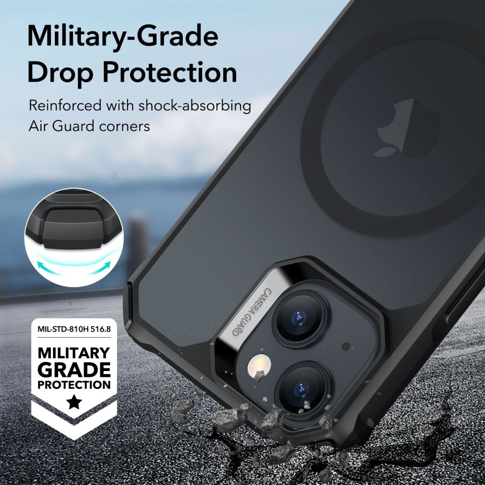 ESR Air Armor Halolock MagSafe Frosted Black Kryt iPhone 15 Plus