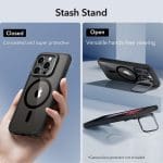 ESR Classic Kickstand Halolock MagSafe Clear/Black Kryt iPhone 15 Pro