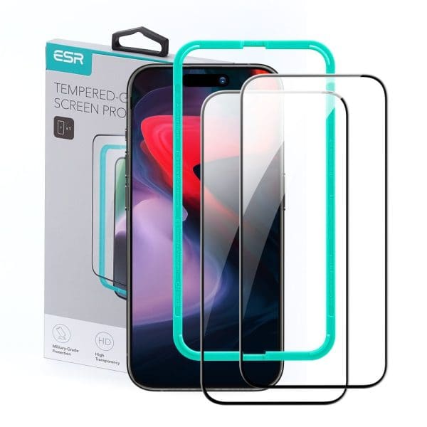 ESR Tempered Glass 2-pack Black iPhone 15 Pro Max