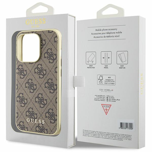 Guess GUHCP15LGF4GBR Brown Hardcase 4G Charms Collection Kryt iPhone 15 Pro