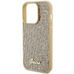 Guess GUHCP15LPMSDGSD Gold Hardcase Disco Metal Script Kryt iPhone 15 Pro