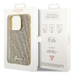 Guess GUHCP15LPMSDGSD Gold Hardcase Disco Metal Script Kryt iPhone 15 Pro