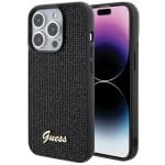 Guess GUHCP15LPMSDGSK Black Hardcase Disco Metal Script Kryt iPhone 15 Pro