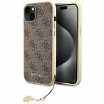 Guess GUHCP15MGF4GBR Brown Hardcase 4G Charms Collection Kryt iPhone 15 Plus