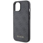 Guess GUHCP15SG4GFGR Grey Hardcase 4G Metal Gold Logo Kryt iPhone 15