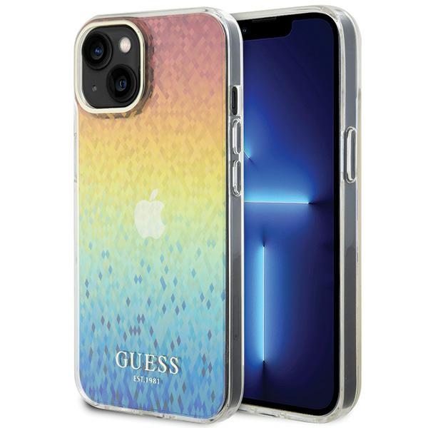 Guess GUHCP15SHDECMI Rainbow Hardcase IML Faceted Mirror Disco Iridescent Kryt iPhone 15