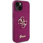 Guess GUHCP15SHG4SGU Purple Hardcase Glitter Script Big 4G Kryt iPhone 15