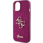 Guess GUHCP15SHG4SGU Purple Hardcase Glitter Script Big 4G Kryt iPhone 15