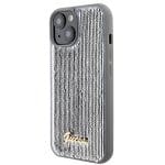 Guess GUHCP15SPSFDGSS Silver Hardcase Sequin Script Metal Kryt iPhone 15