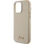 Guess GUHCP15XPGMCSD Light Gold Hardcase Glitter Glossy Script Kryt iPhone 15 Pro Max