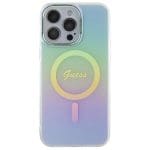 Guess GUHMP15LHITSQ Turquoise Hardcase IML Iridescent MagSafe Kryt iPhone 15 Pro