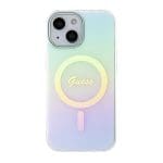 Guess GUHMP15SHITSQ Turquoise Hardcase IML Iridescent MagSafe Kryt iPhone 15