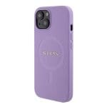 Guess GUHMP15SPSAHMCU Purple Hardcase Saffiano MagSafe Kryt iPhone 15