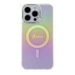 Guess GUHMP15XHITSP Pink Hardcase IML Iridescent MagSafe Kryt iPhone 15 Pro Max