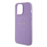 Guess GUHMP15XPSAHMCU Purple Hardcase Saffiano MagSafe Kryt iPhone 15 Pro Max