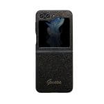 Guess PC/TPU Glitter Flakes Metal Logo Black Kryt Samsung Galaxy Z Flip 5