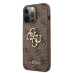 Guess PU 4G Metal Logo Brown Kryt iPhone 13 Pro Max