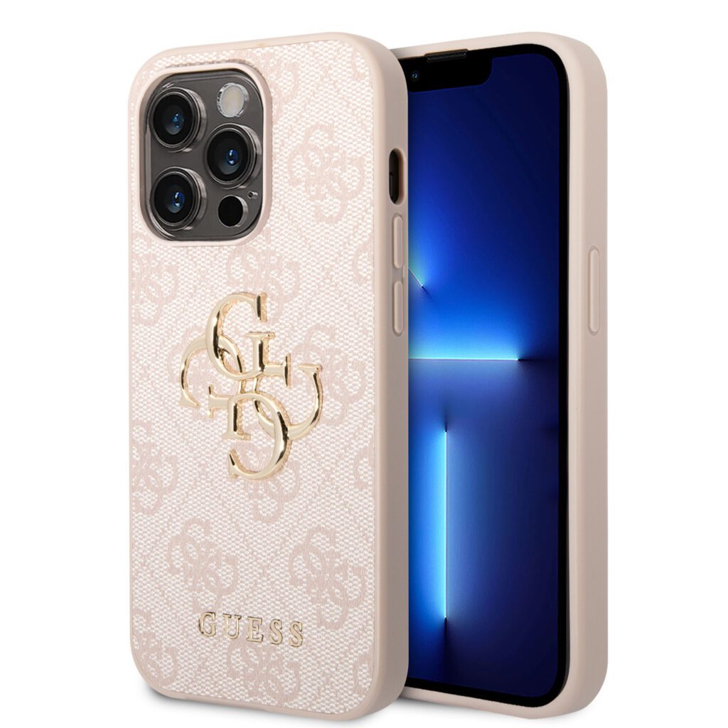 Guess PU 4G Metal Logo Pink Kryt iPhone 15 Pro