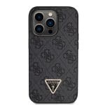 Guess PU 4G Strass Triangle Metal Logo Black Crossbody Popruh + Kryt iPhone 15 Pro Max