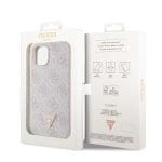Guess PU 4G Strass Triangle Metal Logo Pink Kryt iPhone 15