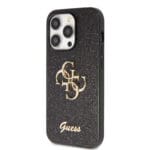 Guess PU Fixed Glitter 4G Metal Logo Black Kryt iPhone 15 Pro Max